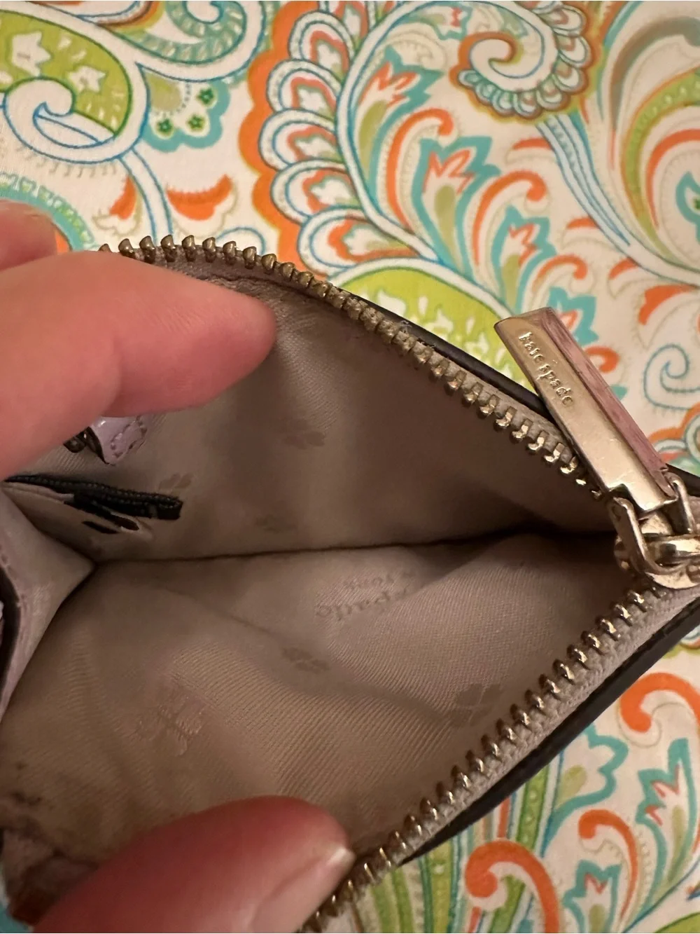 kate spade Pale Pink Saffiano Leather Card Wallet